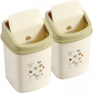 P016-Double Trash Can With Rotating Lid